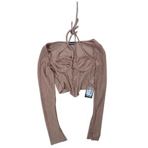 NWT Chacha Nude Mesh Corset Top Size S